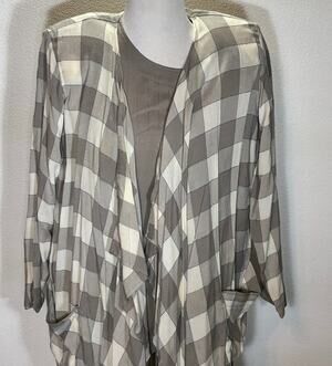 Vintage 90s Kanae Ikai Rayon 2 Piece Set Top & Cardigan Small Shoulder Pads